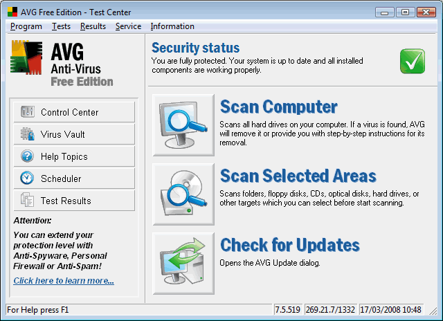 AVG Test Center
